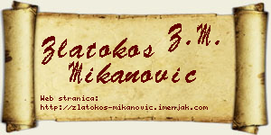 Zlatokos Mikanović vizit kartica